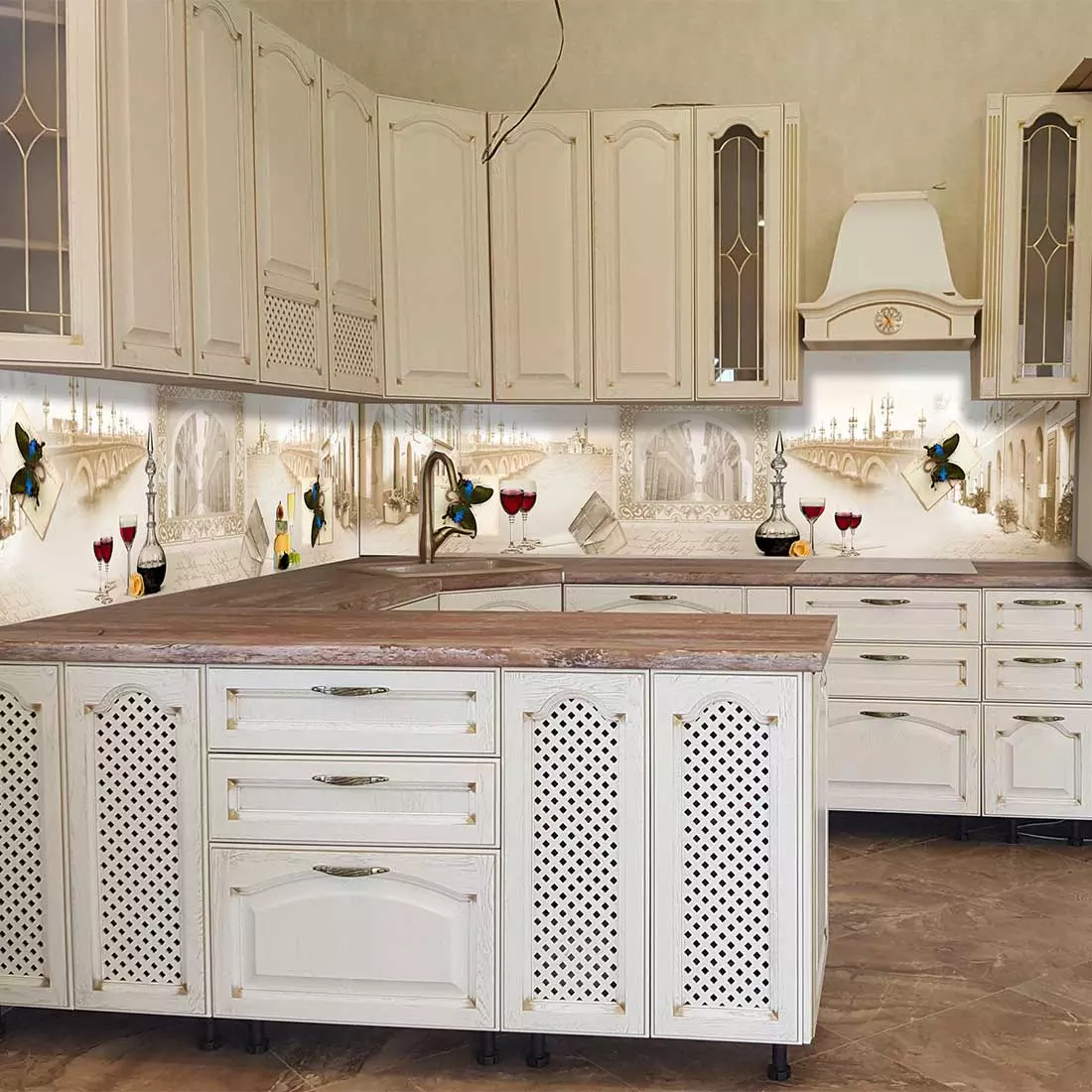 Фартуки для кухни в стиле Прованс