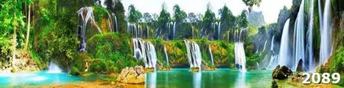 Фартук для кухни из стекла Водопад