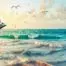 Стеклянная кухонная панель с фотопечатью Море