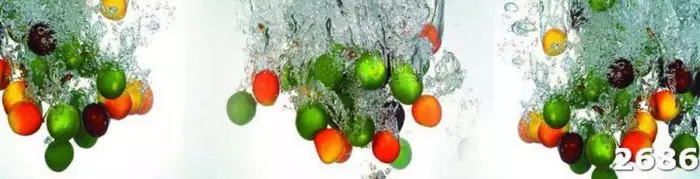 Стеклянный фартук на кухню Фрукты