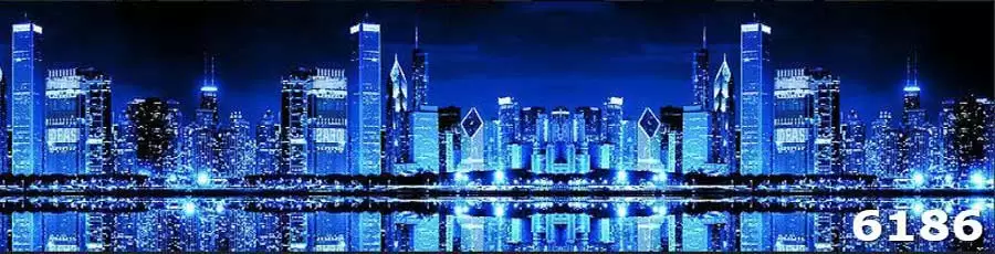 Стеклянный фартук для кухни Ночной город