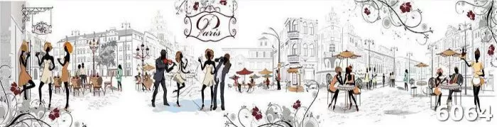Кухонные панели фартуки из стекла Кафе на улице