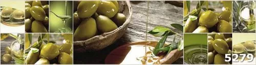 Защитное стекло для кухонного фартука Оливки