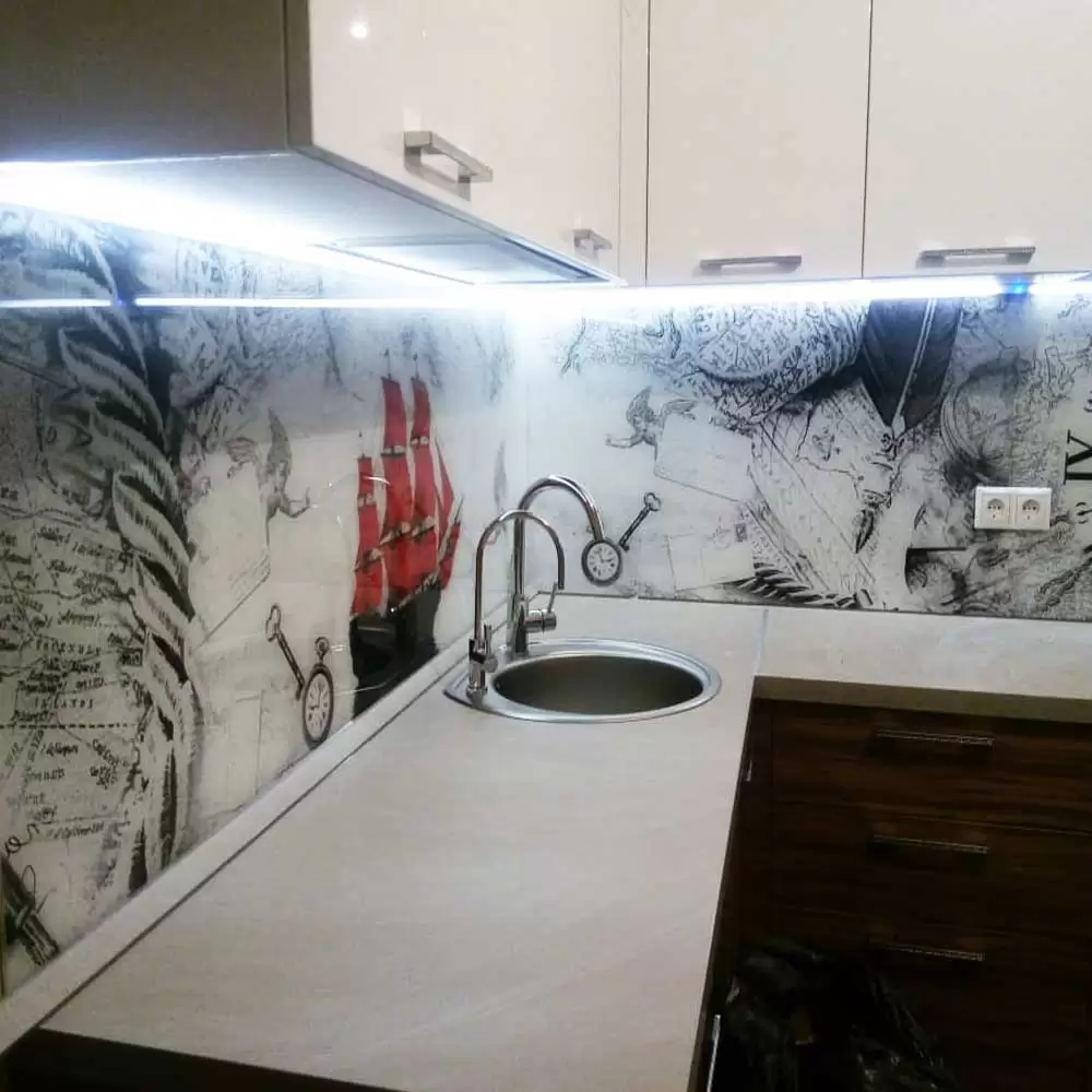 Кухни с фотопечатью фото скинали