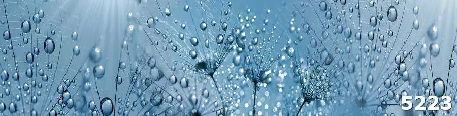 Жаростойкие стеклянные панели для кухни с одуванчиками