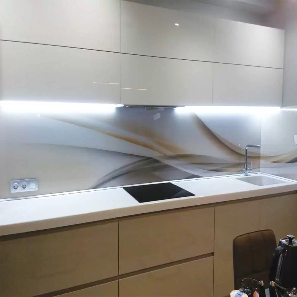 Скинали для кухни с подсветкой фото