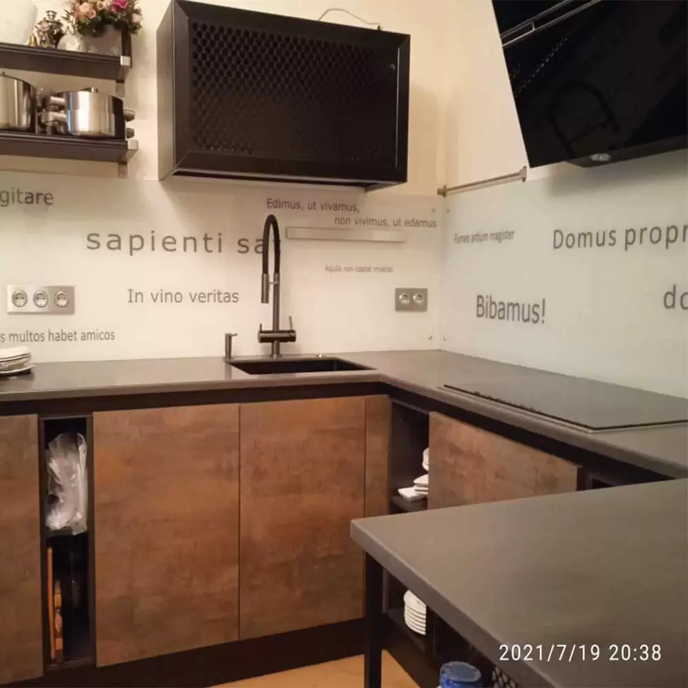 Фотопечать стеклянный фартук кухни