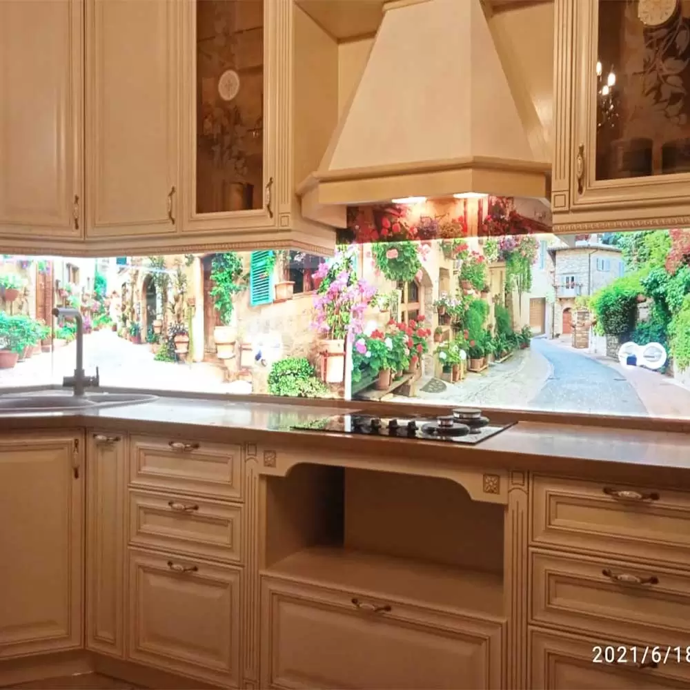 Фото скинали с LED подсветкой